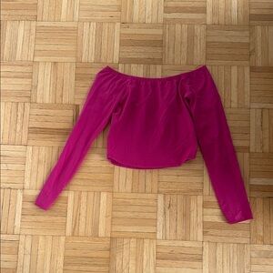 BDG Pink Long Sleeve Cropped Tee